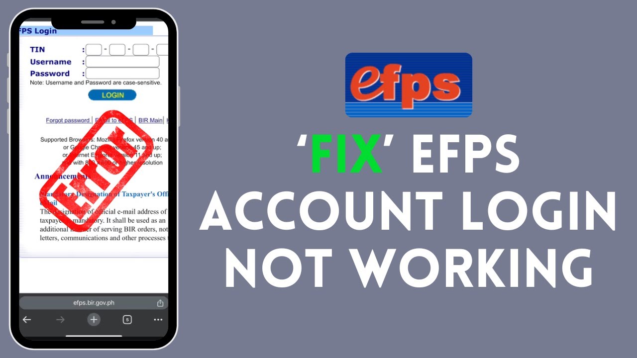 How to Fix EFPS Account Login Not Working 2024?