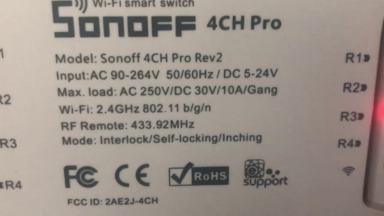 HomeKit Sonoff 4CH Pro + Rf Remote