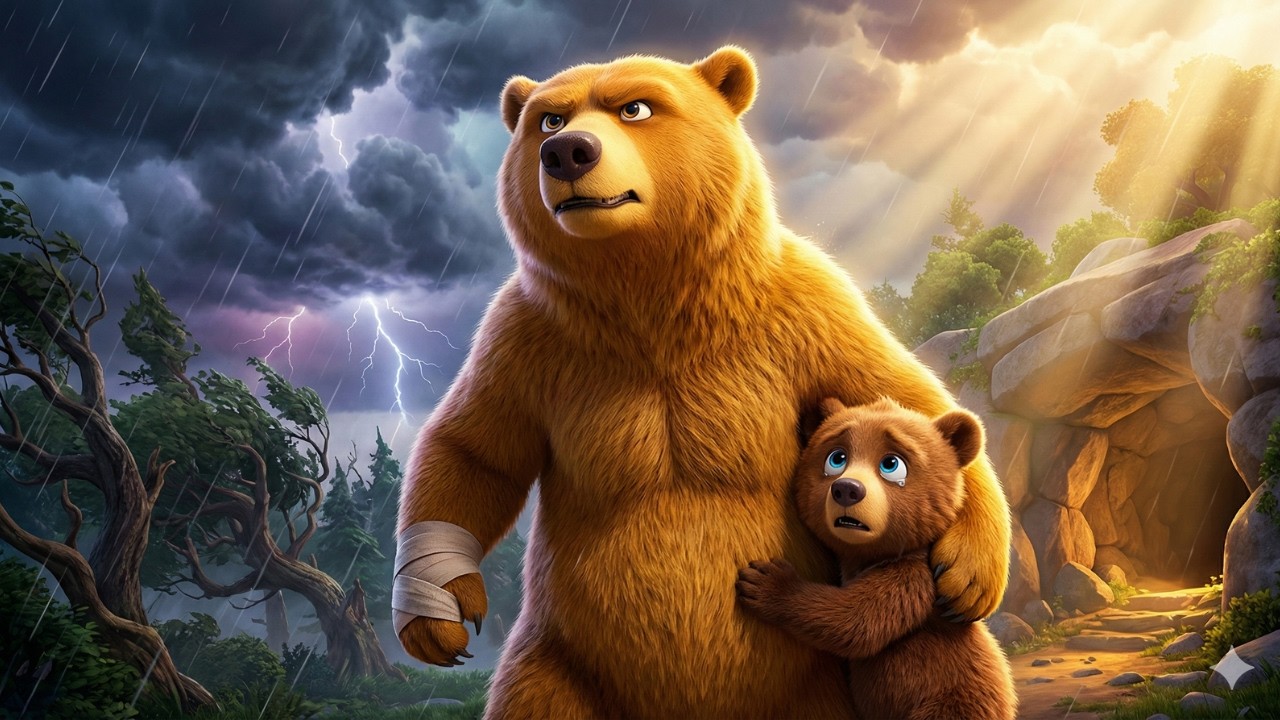 OWhat Happens When A SUDDEN STORM HIT THE BEAR PUPPY In The Wild?