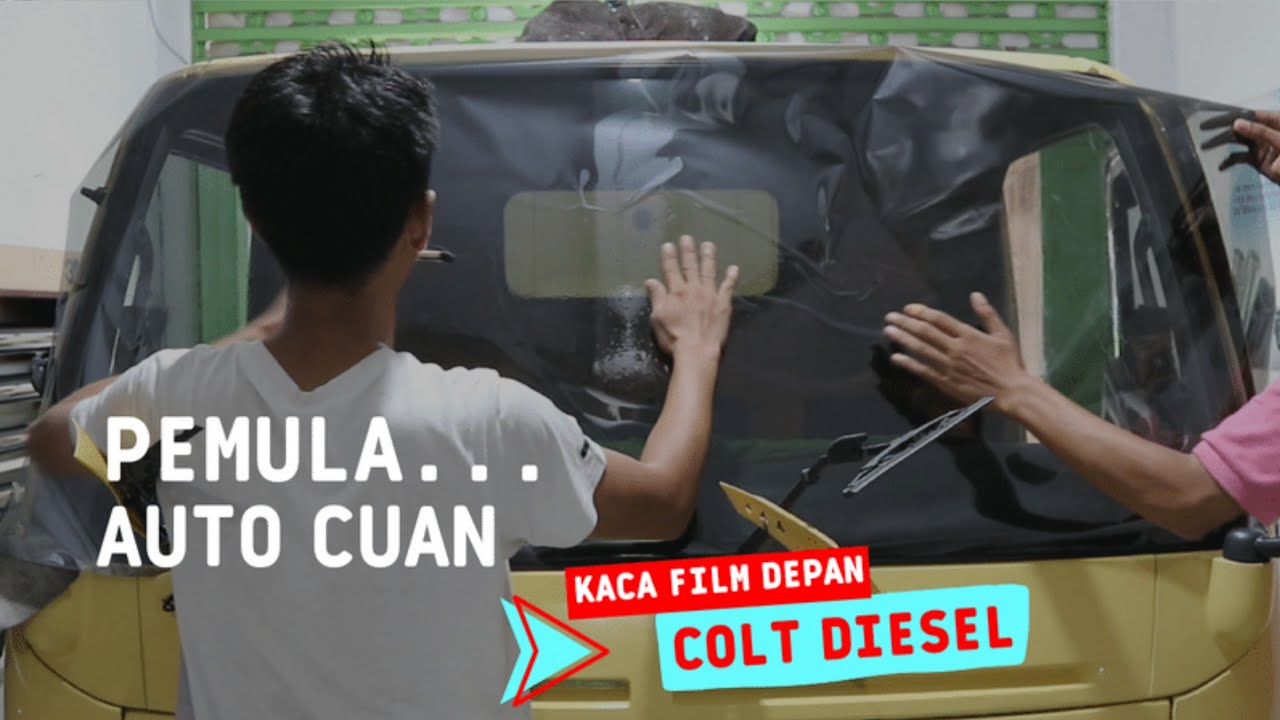 (COCOK BUAT PEMULA) pemasangan kaca film DEPAN truk COLT DIESEL