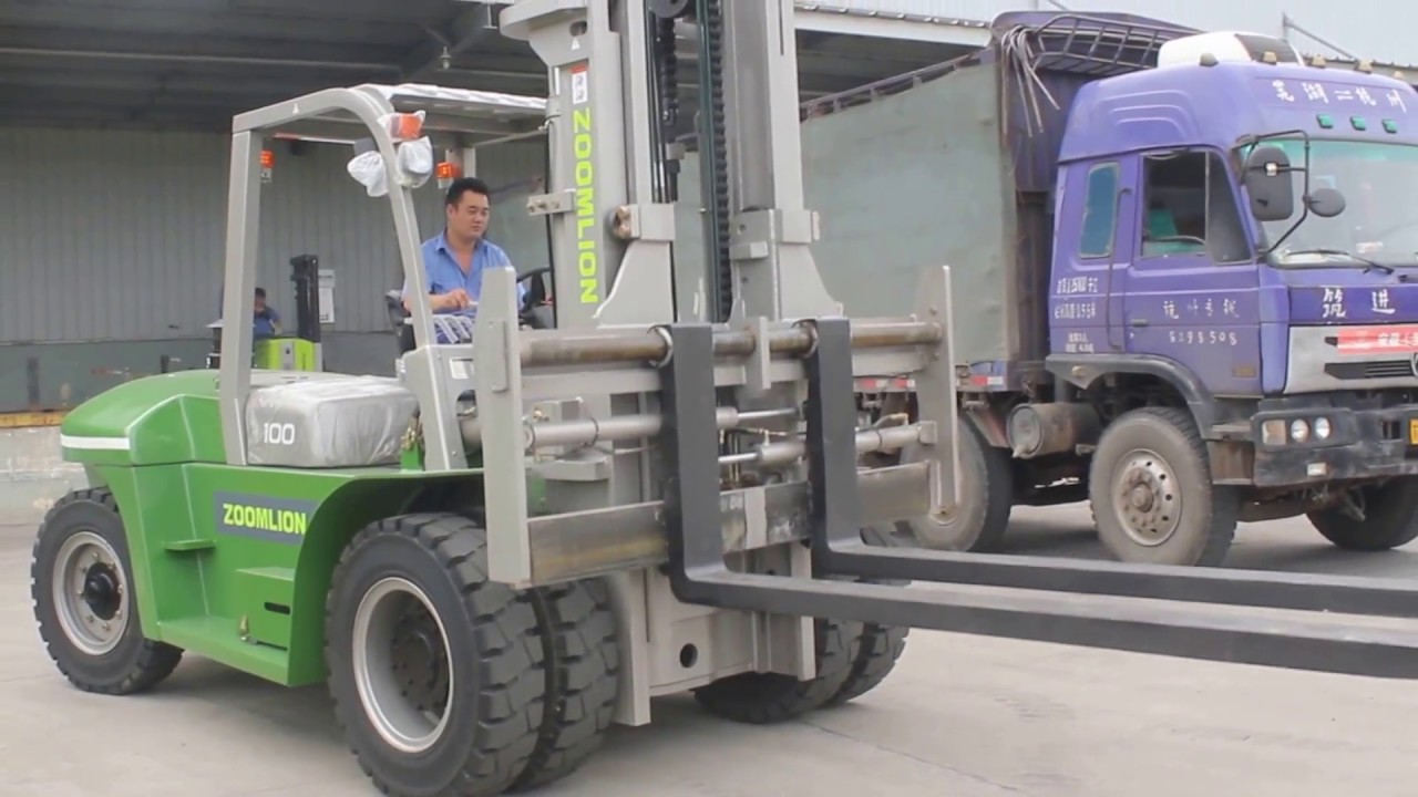 Zoomlion 10ton diesel forklift with 2500 fork length operation from Cecile