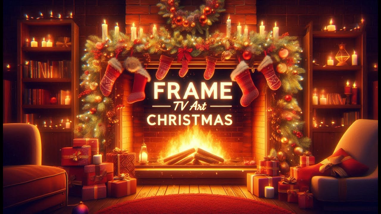 Classic Christmas Fireplace Ambience — Cozy Frame TV Art (4K)