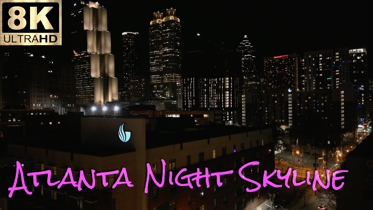 Atlanta City Night Skyline - 8K