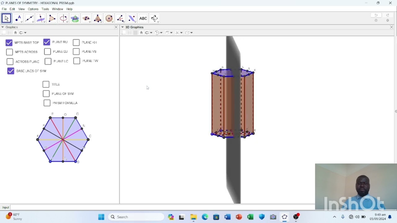 HOW TO LEARN, UNDERSTAND BETTER LINE, ROTATIONAL, PLANES OF SYMMETRY, - HEXAGONAL PRISM