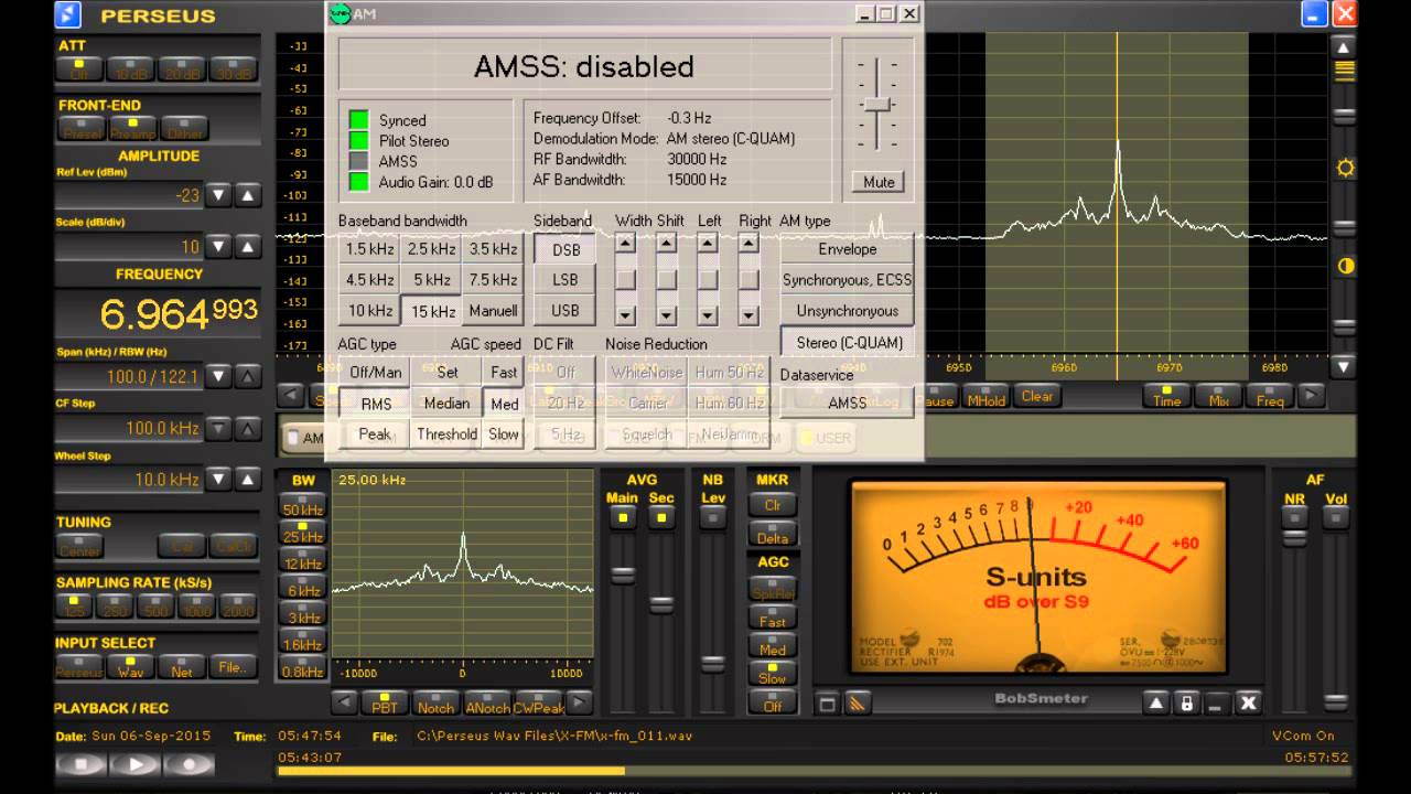 6965 kHz X-FM Shortwave Pirate Hi-Fi C-QUAM STEREO DECODE Heard in Michigan on Perseus SDR