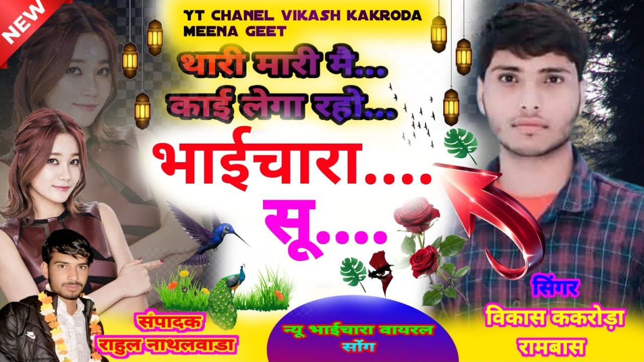 भाईचारा मीणा सॉन्ग // थारी म्हारी म काय लेगा रहवो भाईचारा सु //Singer Vikash Kakroda Meena Song 