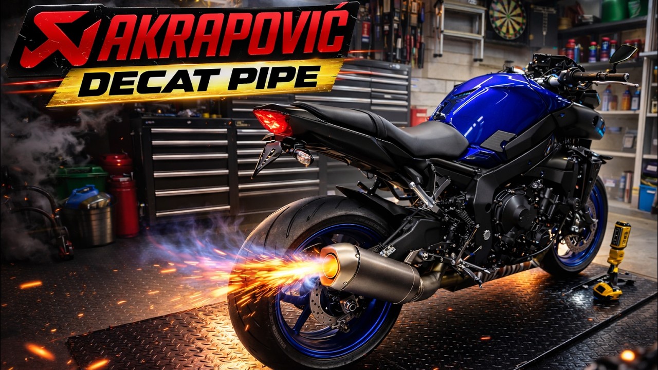 Yamaha MT10 Akrapovic Titanium Decat Link Pipe Installation | Cold Start and Flames🔥 #bikelife 