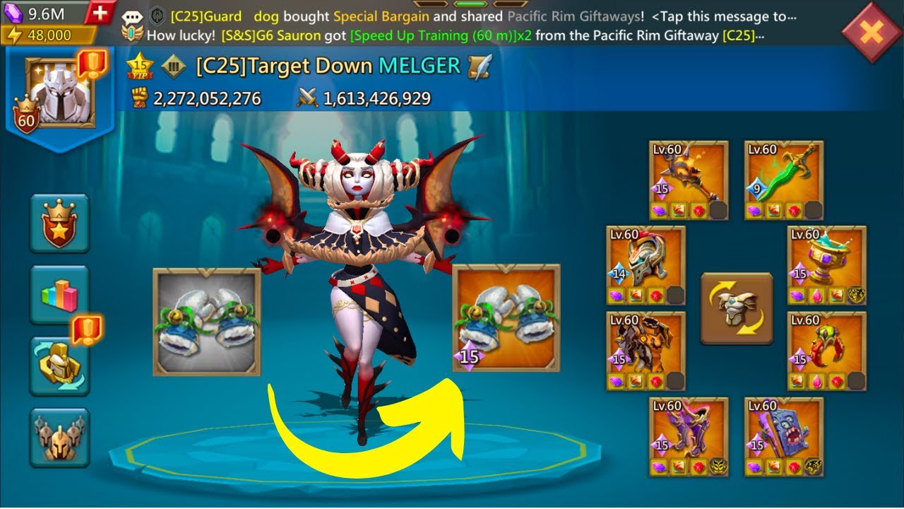 Making Max Level 15 Winter Mitts from 0 on Target Down  -  Lords mobile