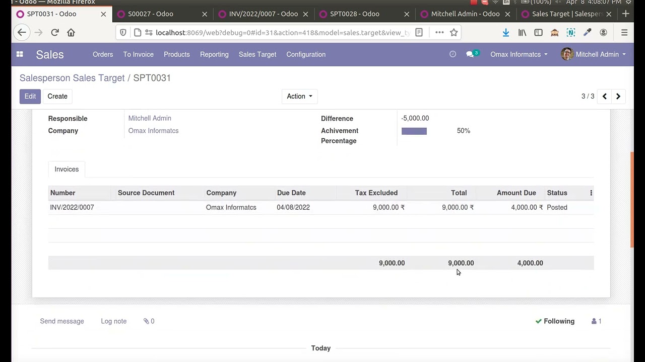 Sales Target Management | Sales Target For Sales Person Odoo