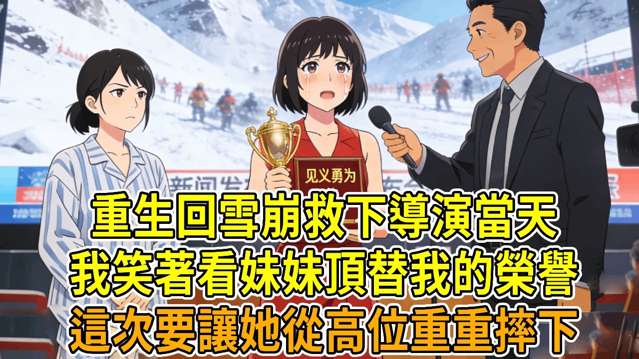 上一世，雪崩中我救下知名導演，自己卻凍傷住院，繼妹偷偷頂替我冒認救命之恩，獲得資源扶持。為自證，我康復後找到導演團隊，卻被繼妹設計車禍慘死。再睜眼，我冷眼看著繼妹頂替我的救人榮譽，復仇大戲即將上演。