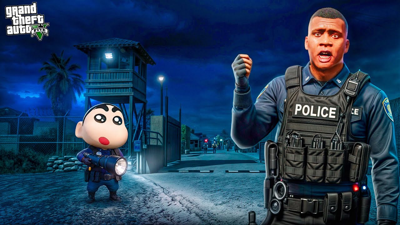 GTA 5: Franklin & Shinchan SPECIAL Duty Village CHECK POST In Gta 5