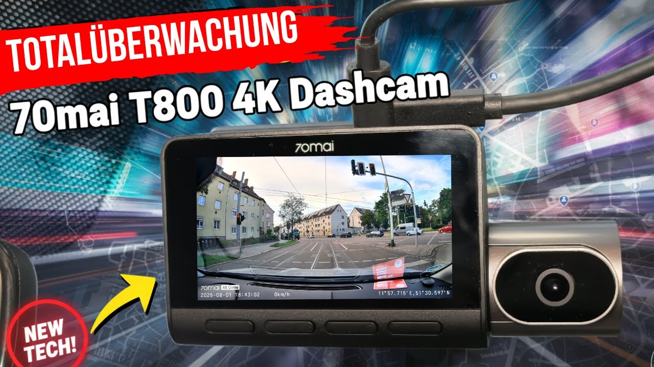 TOTALÜBERWACHUNG fürs Auto! 3-Kanal Aufnahme mit mit Dual 4K - 70mai T800 - Review - moschuss