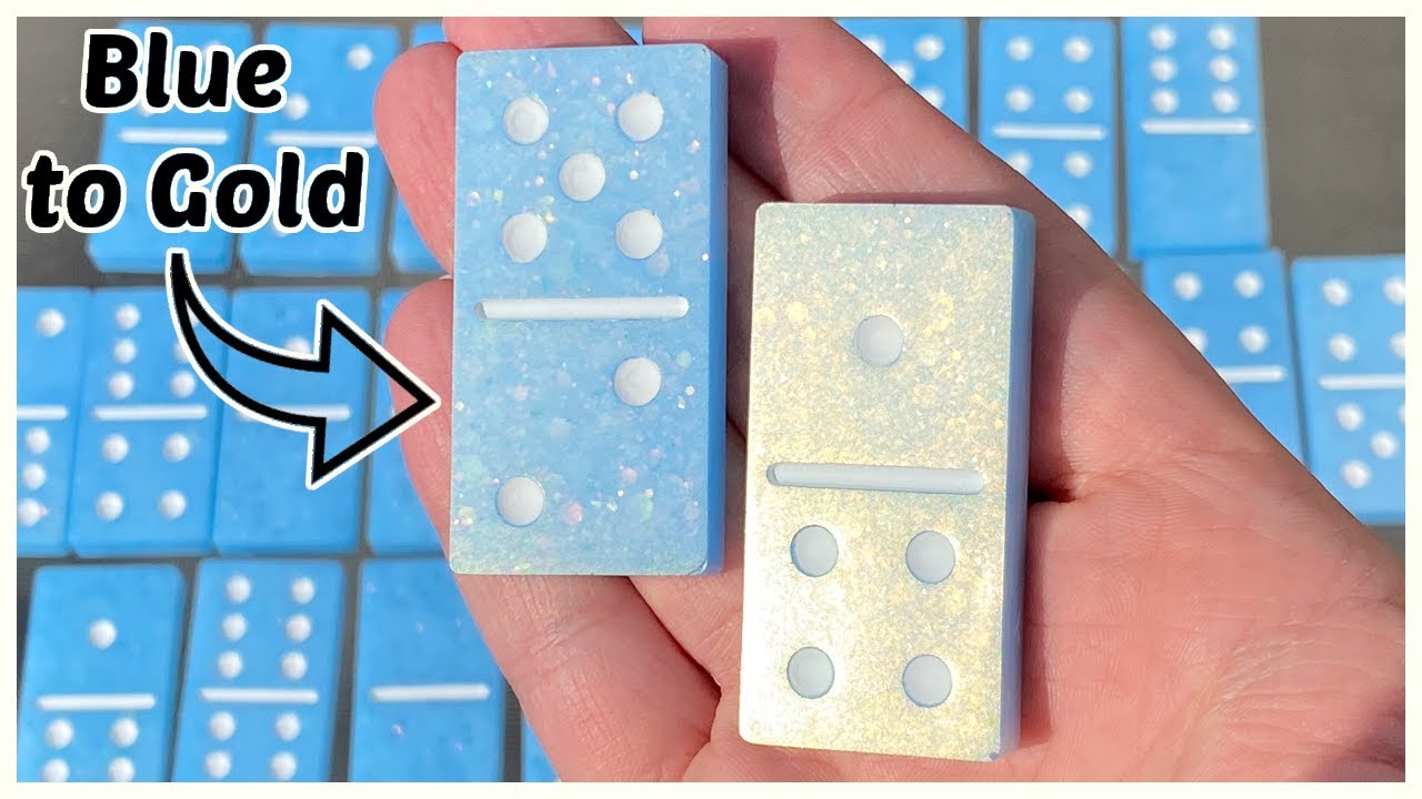 GORGEOUS Colour Shifting Resin Domino Set | How To Make Custom Dominoes with Epoxy Resin