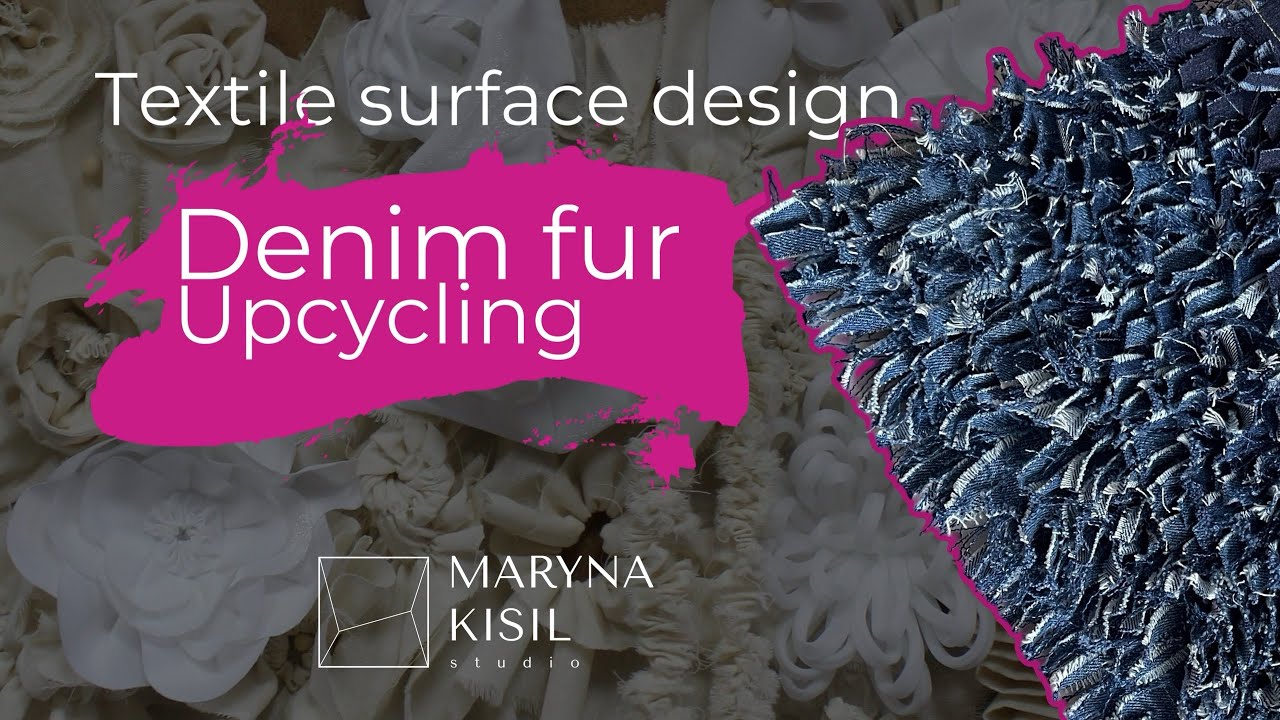Denim fur. Upcycling textile techniques #fabricmanipulation #upcycling #reusing #textileupcycling