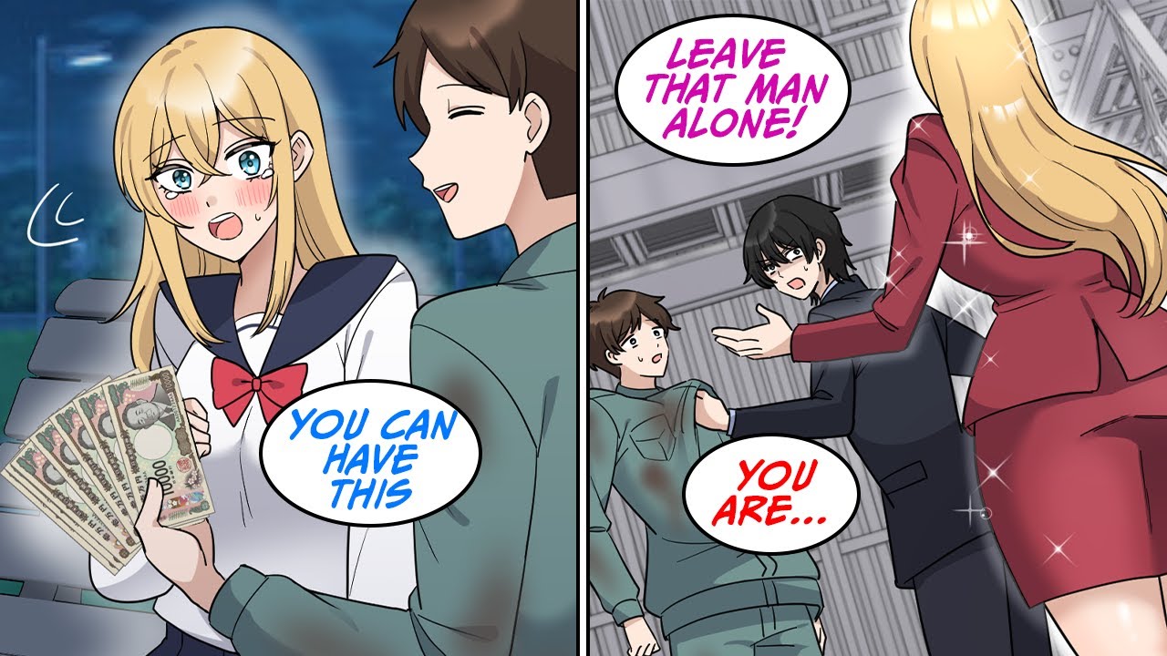 I gave a poor high school girl 150,000 yen [Manga Dub]