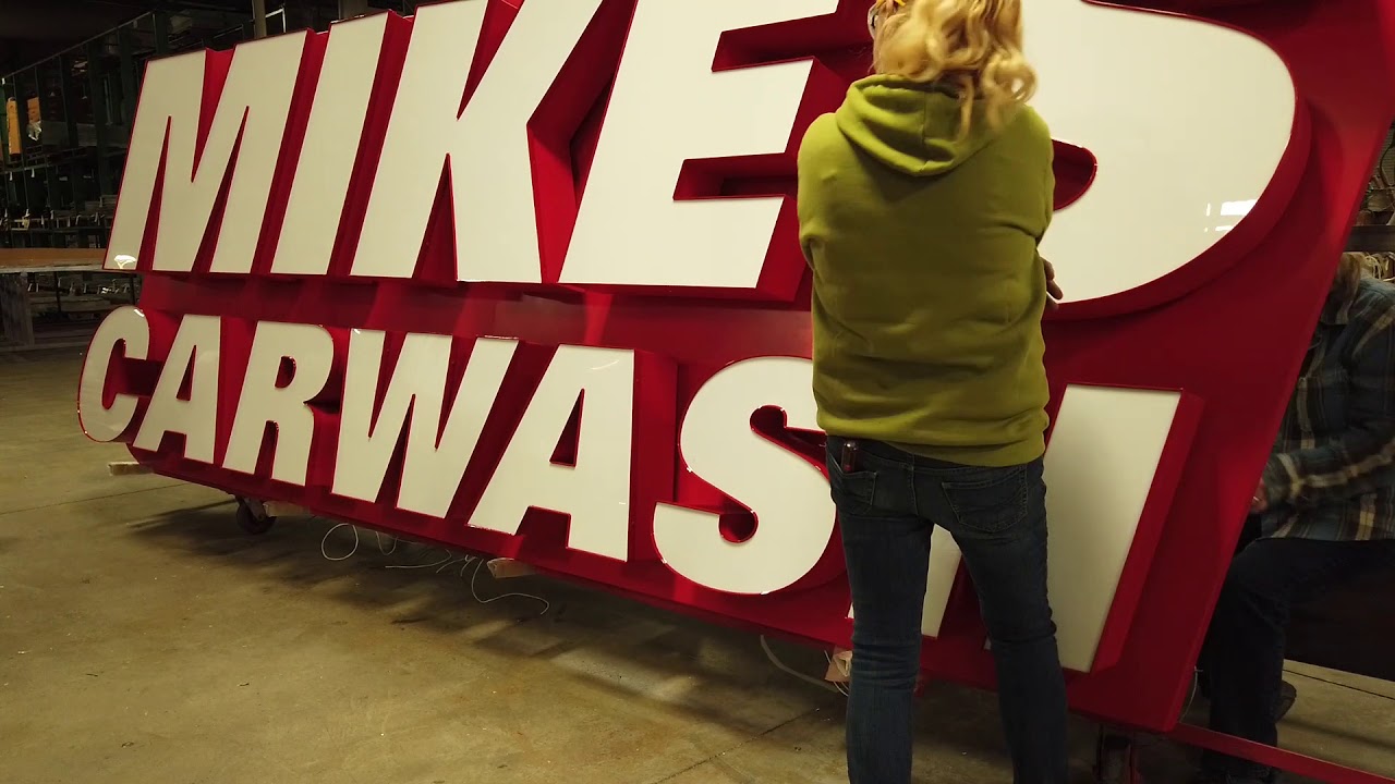 Large Channel Letter Sign Assembly | Mikes Carwash