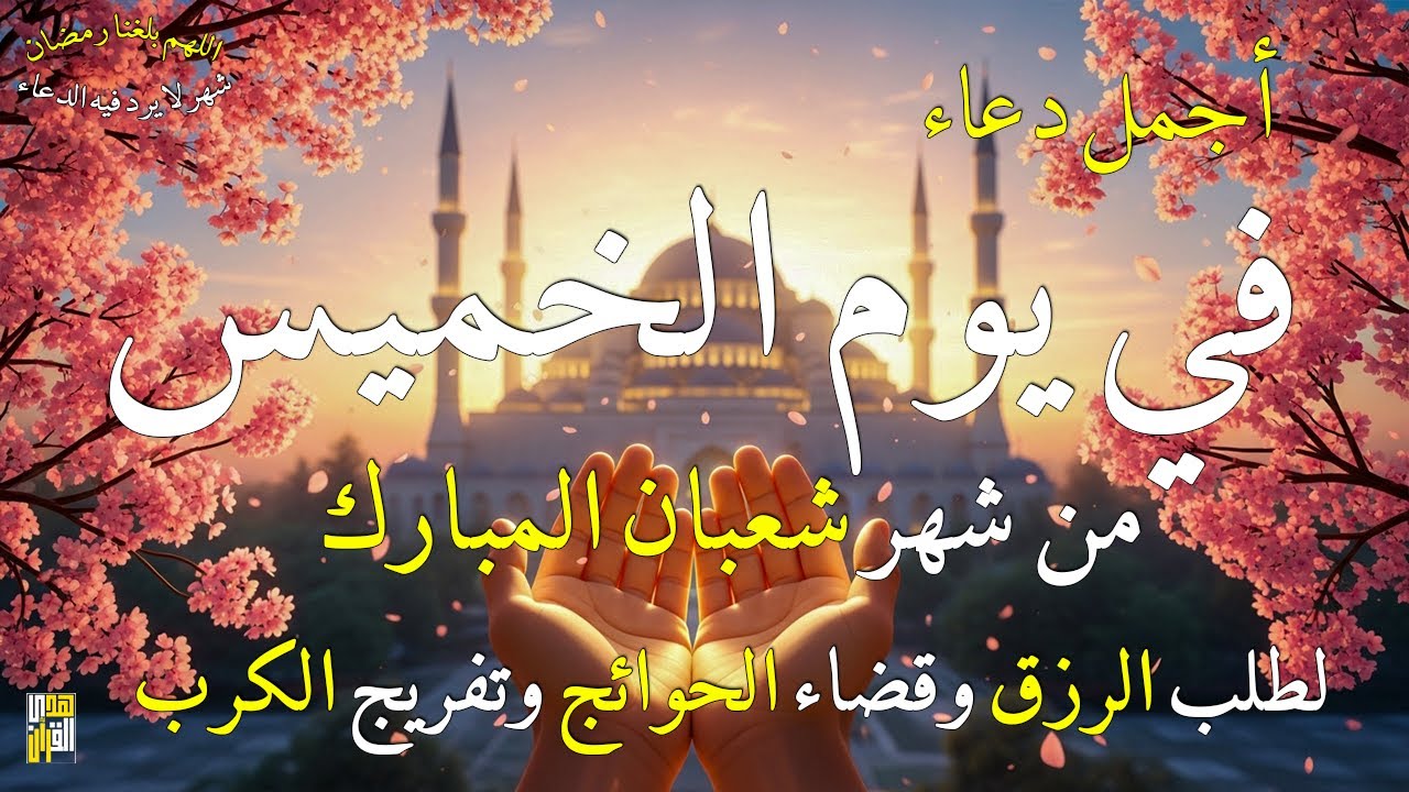 دعاء فى يوم الخميس المستجاب دعاء يوم 10 من شهر شعبان للرزق والشفاء العاجل وقضاء الحوائج 🤲(4k)