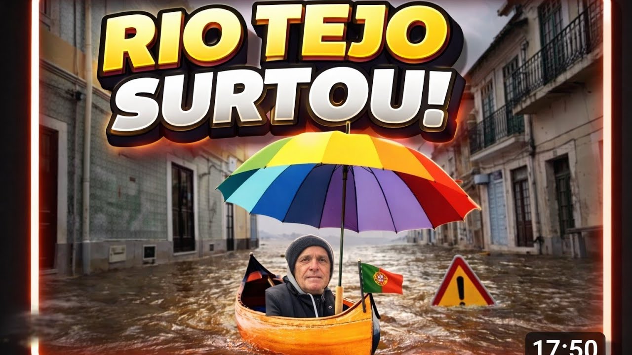 Rio Tejo fora do normal em Portugal.
