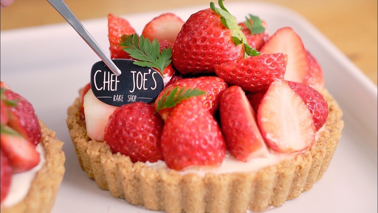 สตอเบอร์รี่ชีสพาย ทำง่าย ไม่ใช้เตาอบ ชีสพาย Cheese Pie ทำขนมกับเชฟโจ Ep.69