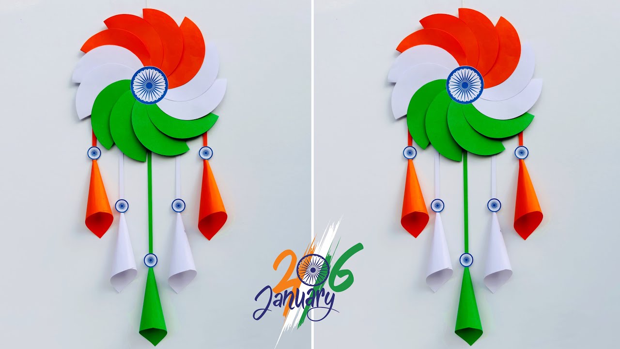 DIY Republic Day Wallhanging craft // Tricolor wall decoration ideas // 26th January special craft