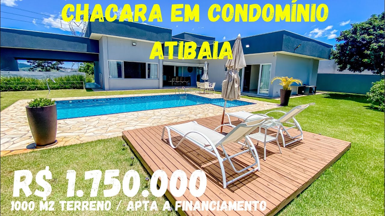 Atibaia - Chácara em condomínio alto padrão, casa térrea ,moderna, lazer e rica em planejados!