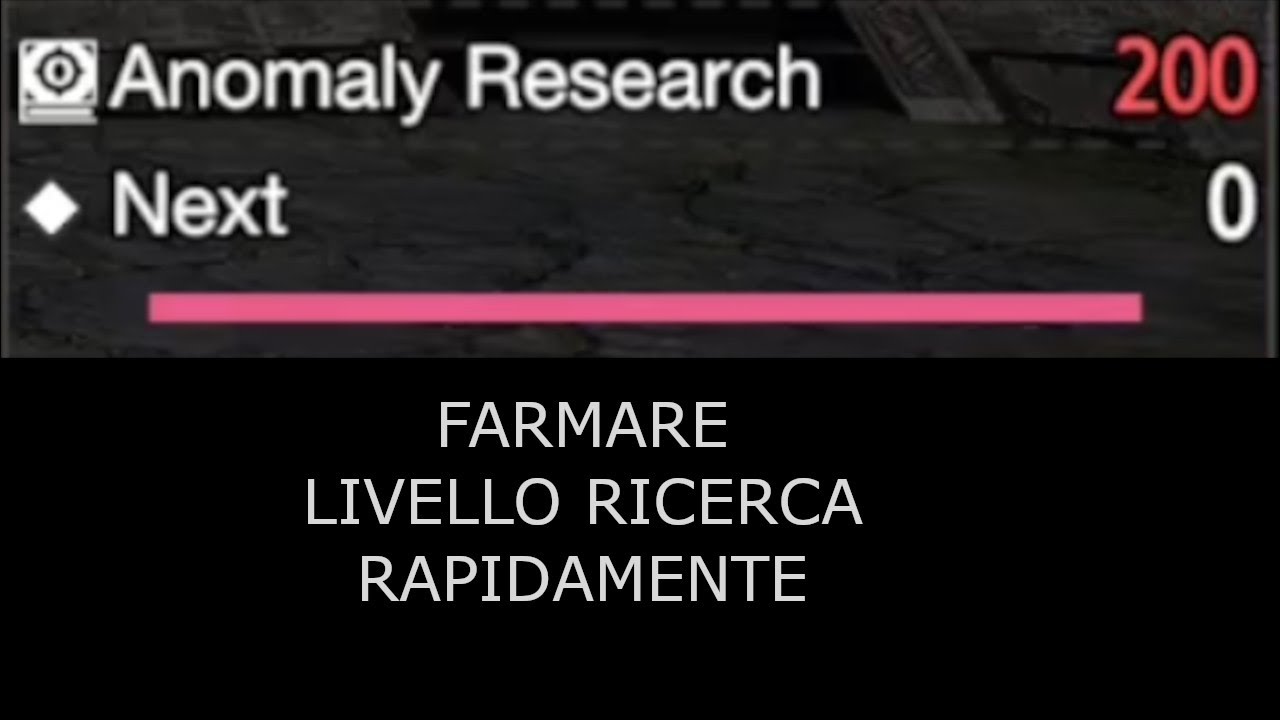 Ricerca Anomalia - Massimo livello veloce, come farmarlo