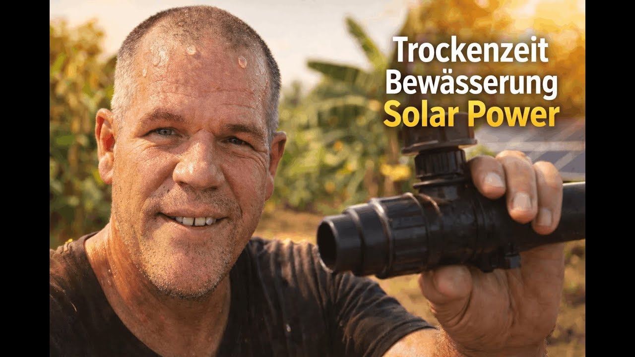 Farm Alltag in Thailand in der Trockenzeit Bewässerung Solar Power Kakao 🌞💧