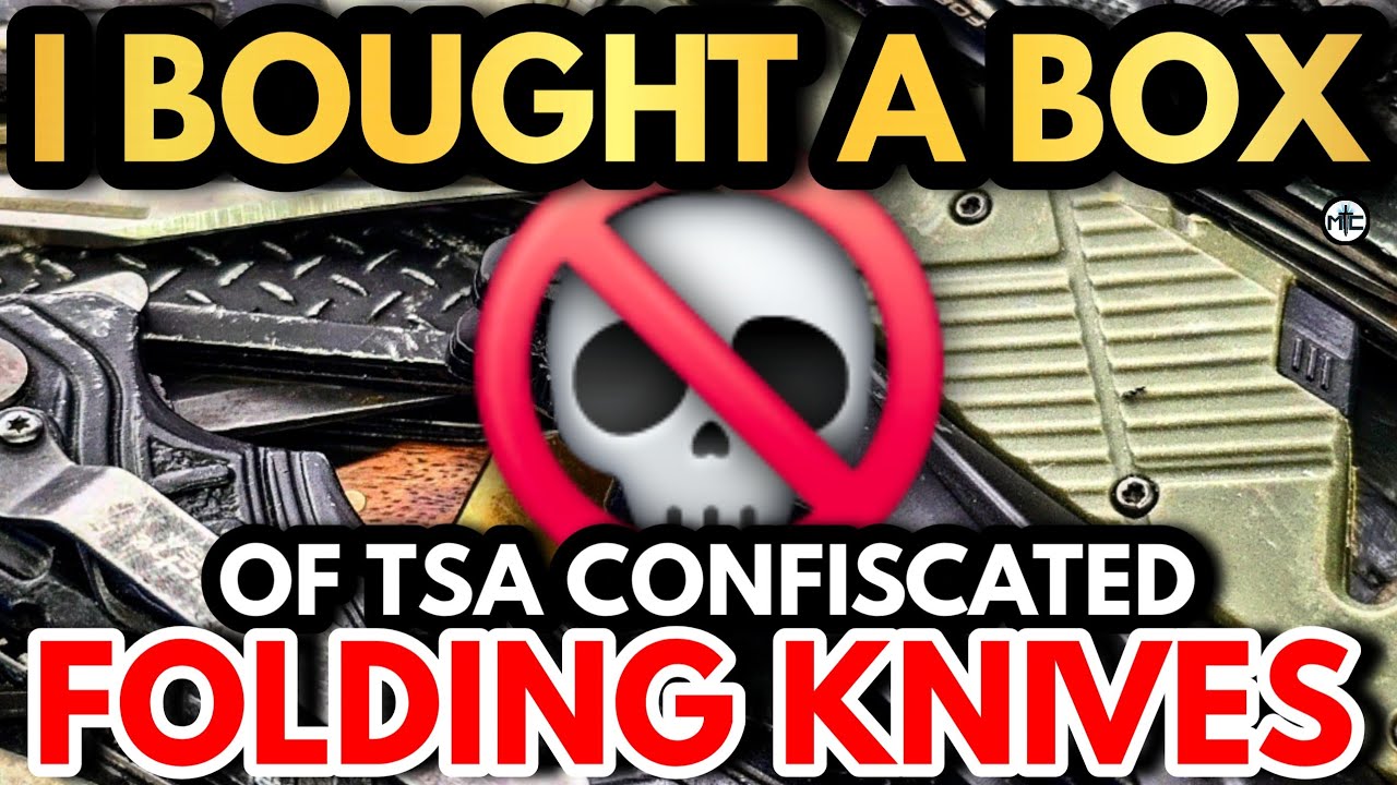 ЗАЧЕМ БЫ БРАТЬ ЭТО В САМОЛЁТ? Распаковываю 5 ФУНТОВ конфискованных TSA складных ножей!