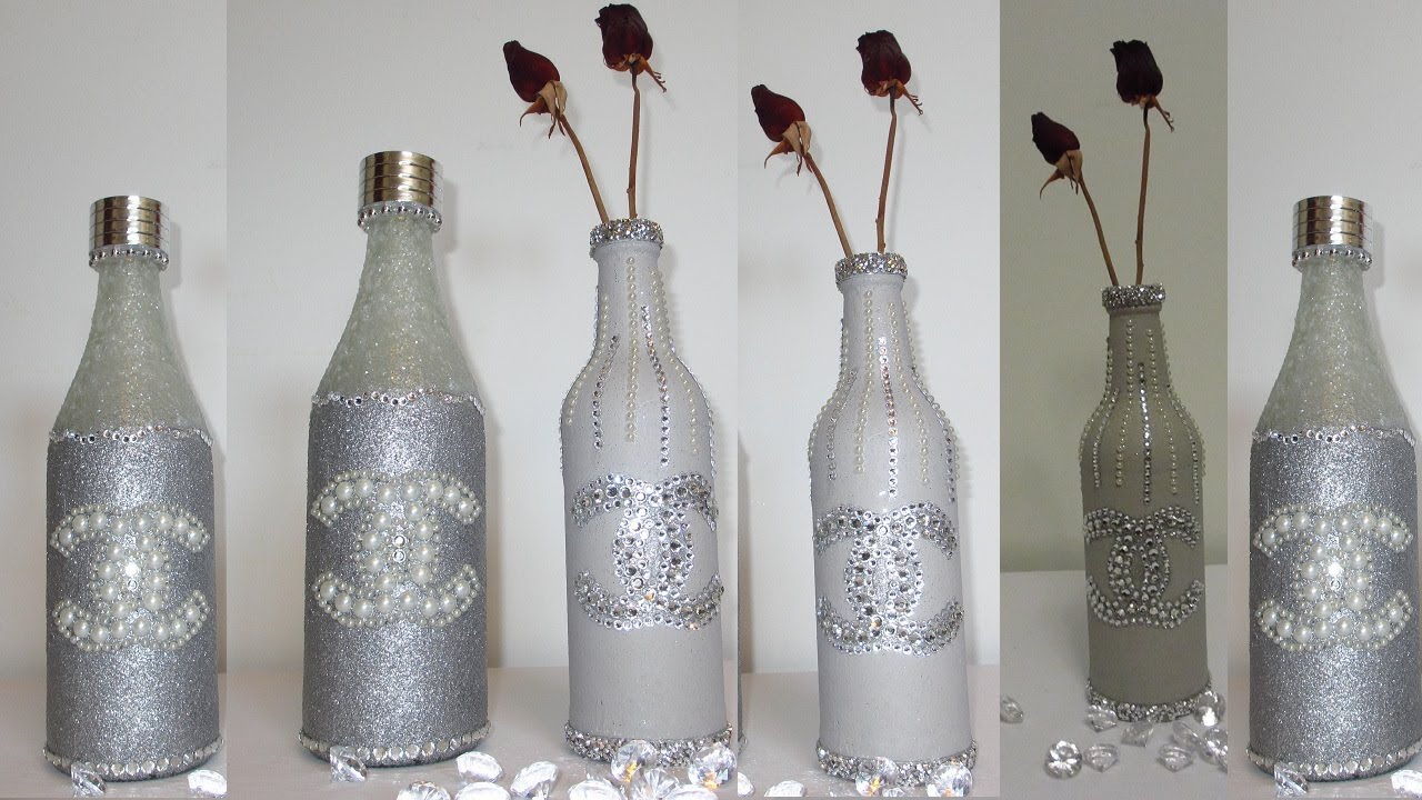 DIY Chanel Bottle Art | Glam Room Decor | Chanel Inspired | Dollar Tree DIY