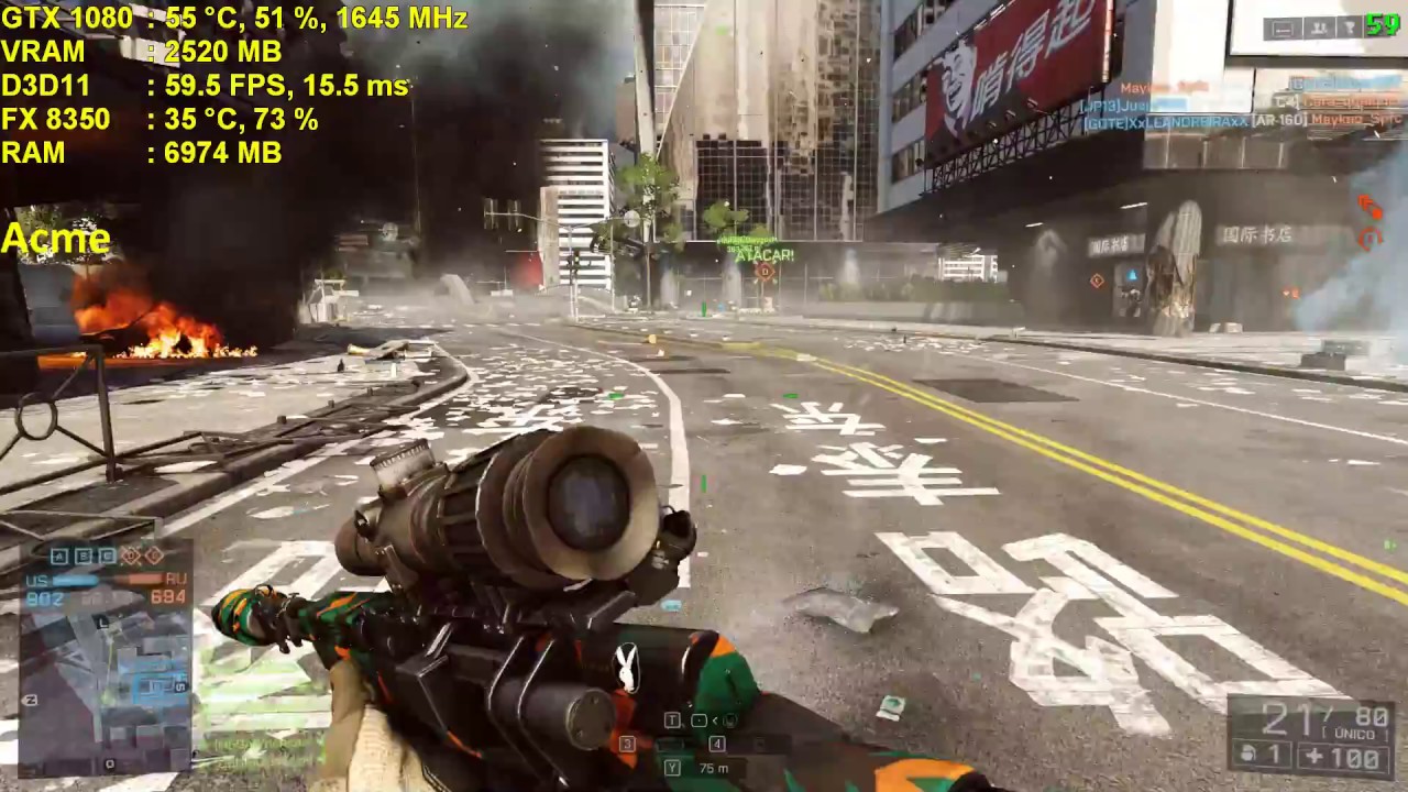 GTX 1080 + FX 8350 Battlefield 4 Multiplayer 64 Players 1080p