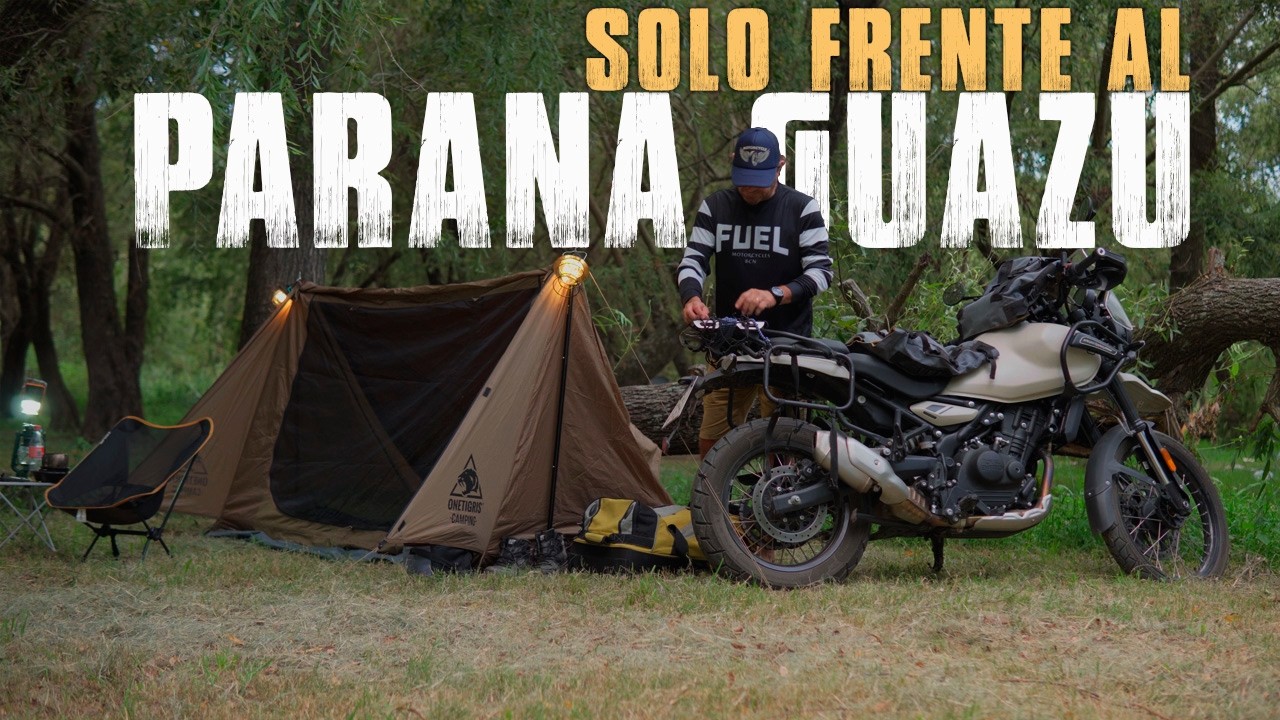 Motoacampe a orillas del Parana Guazu en mi Royal Enfield Himalayan 450. Solo Motocamping. CPMC P7.