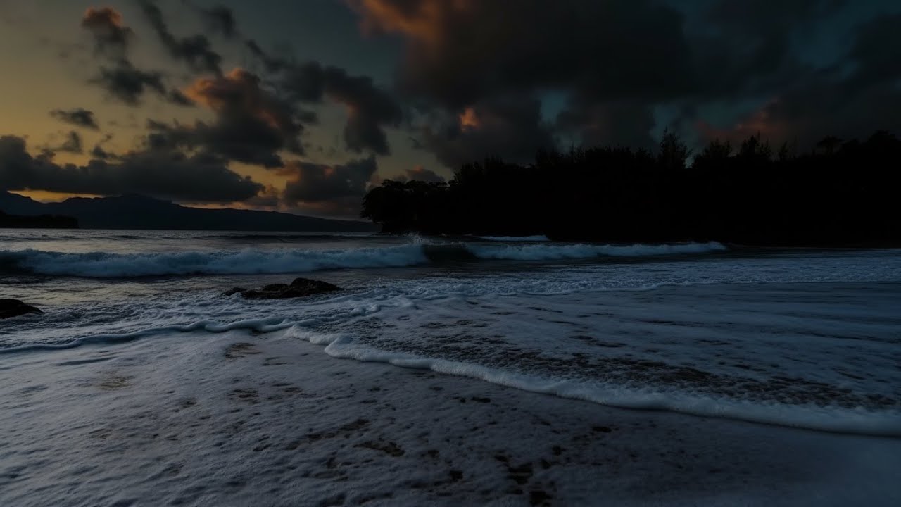 Ocean Waves for Evening Relaxation 🌙 | Calm Ocean Sounds (Dark Screen)