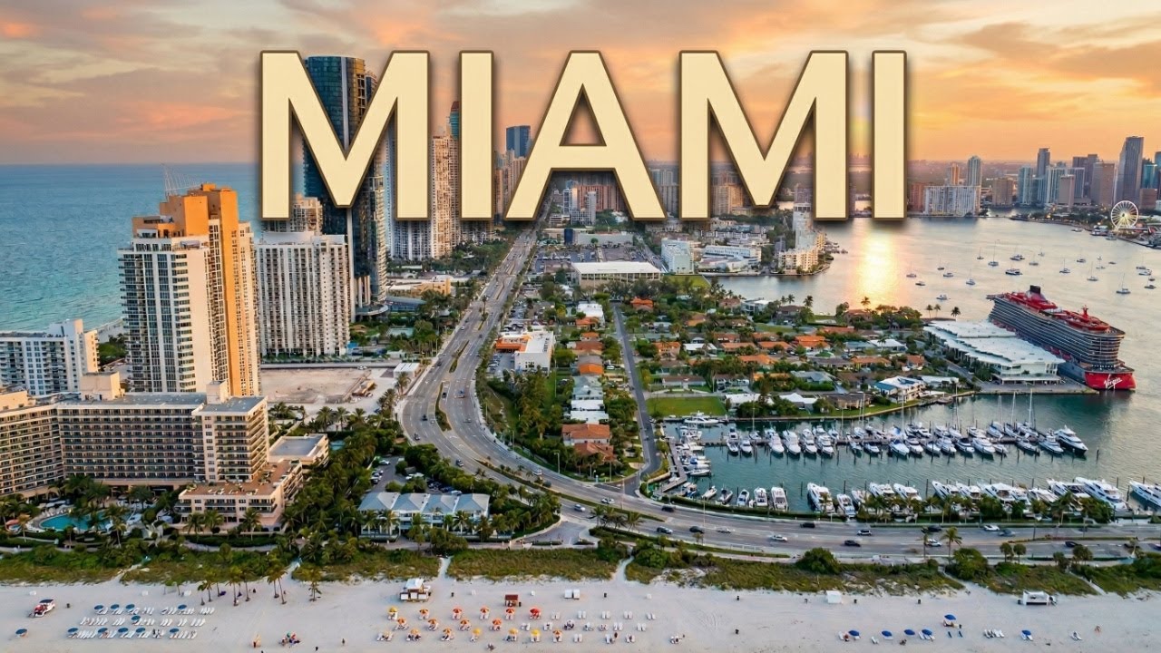 4K Miami Aerial Views - Skyline, Beaches & Vibrant Streets