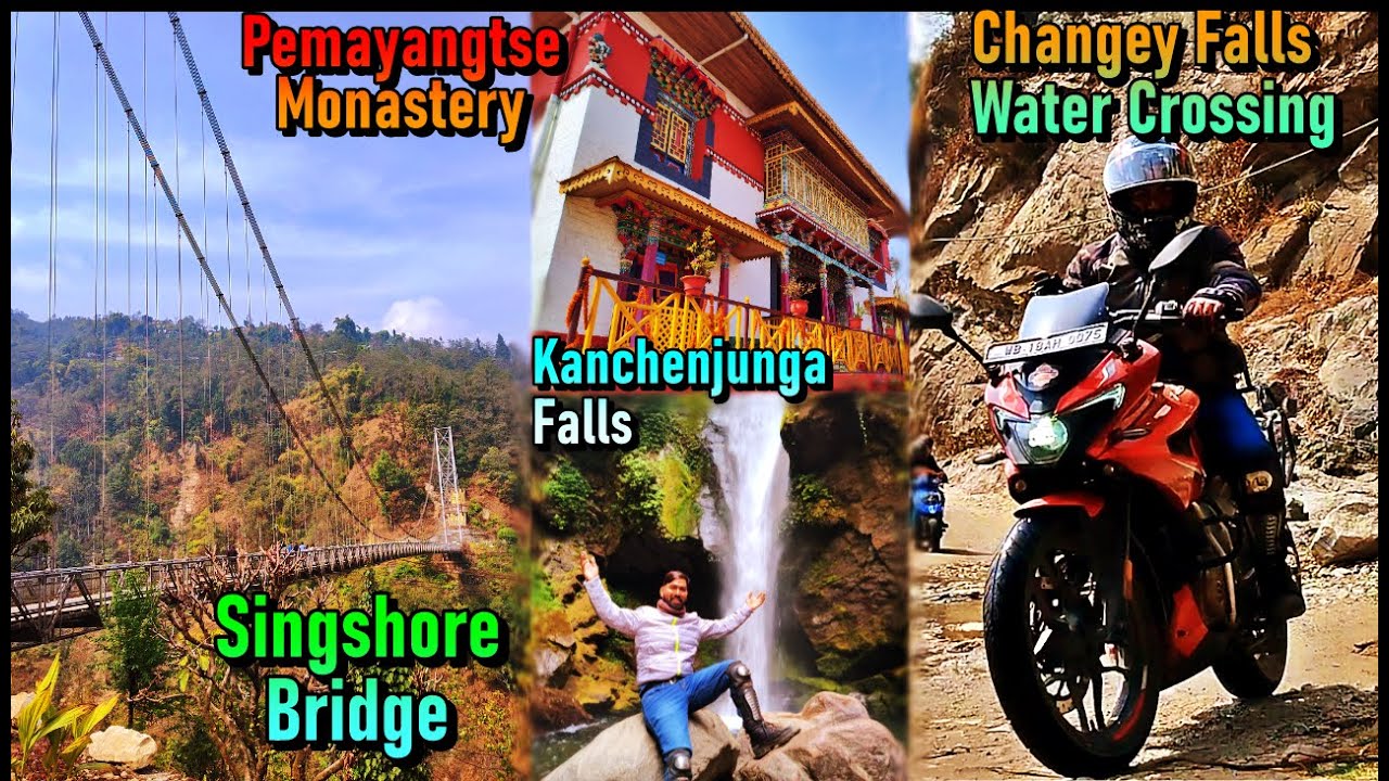 Kolkata to Pelling by Bike- Singshore Bridge - Pemayangtse Monastery- Kanchenjunga Falls|| #pelling