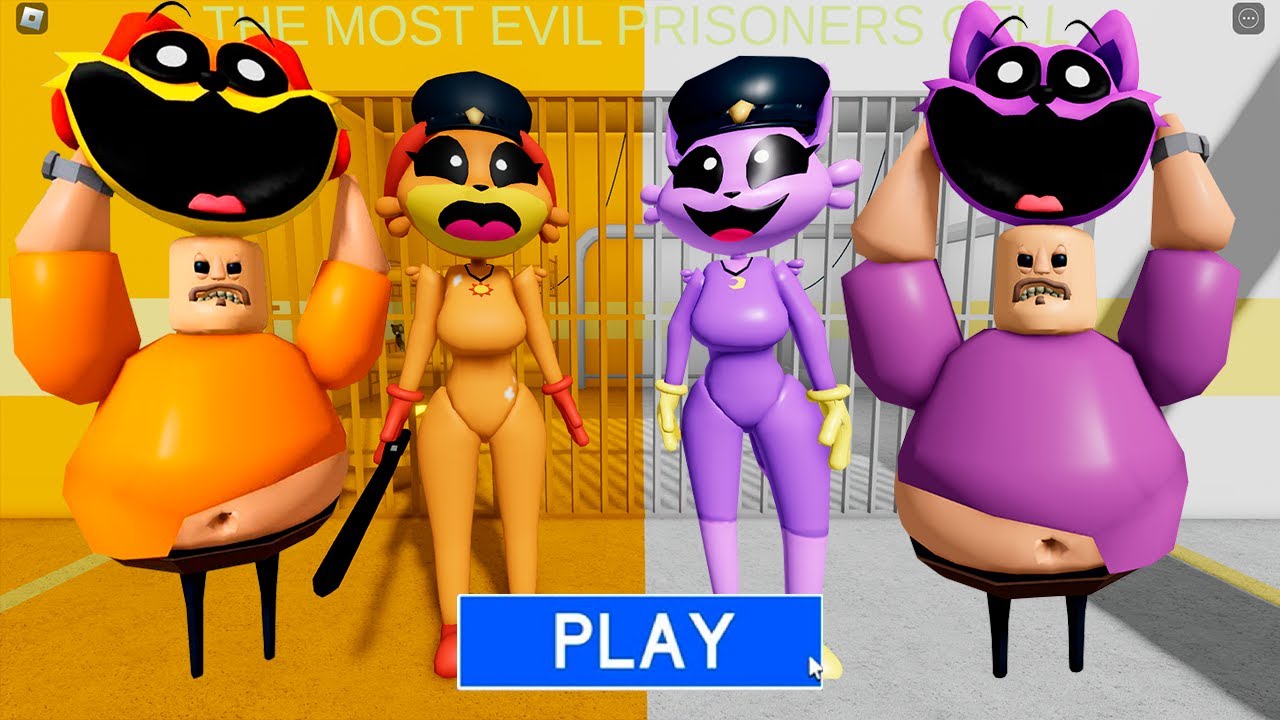 DOGDAY GIRL and CATNAP GIRL VS DOGDAY and CATNAP BARRY'S PRISON RUN! OBBY Full Gameplay #roblox