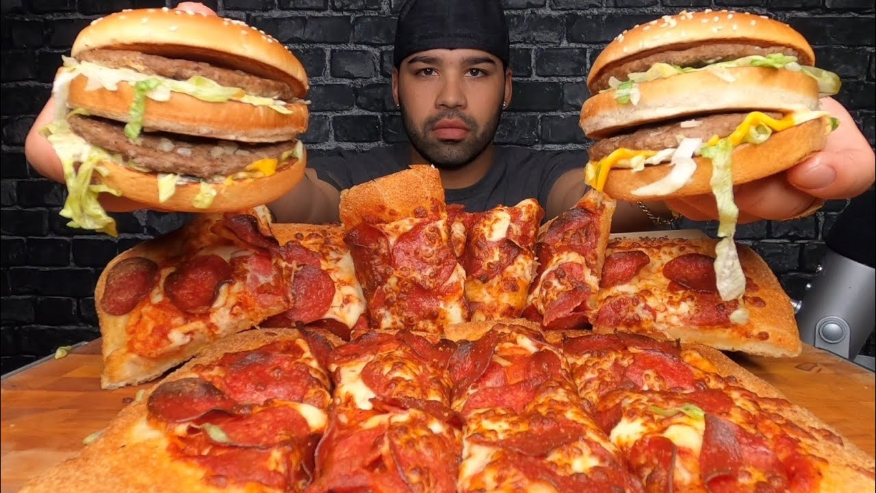 DOUBLE CHEESE & PEPPERONI PIZZA, AND BIG MAC MUKBANG