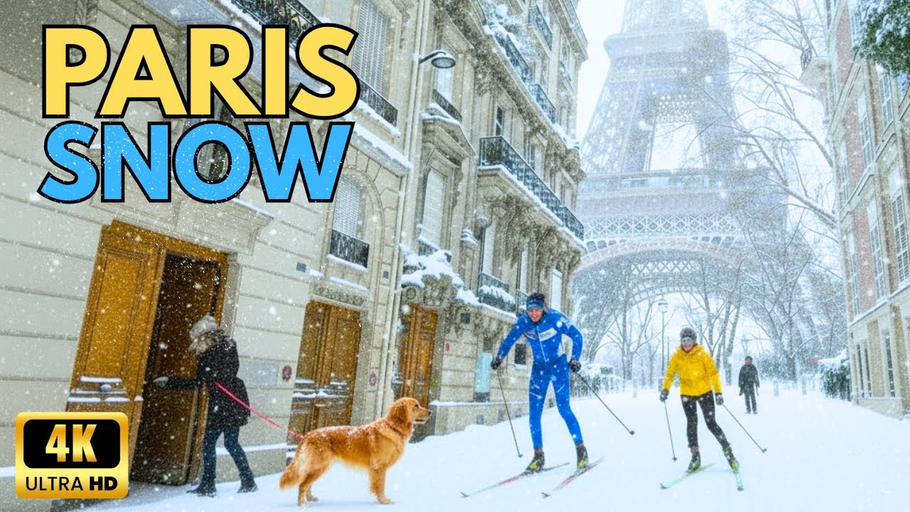 Paris Snowfall 2026 ❄️ Beautiful Snow Walk - 4K60fps HDR