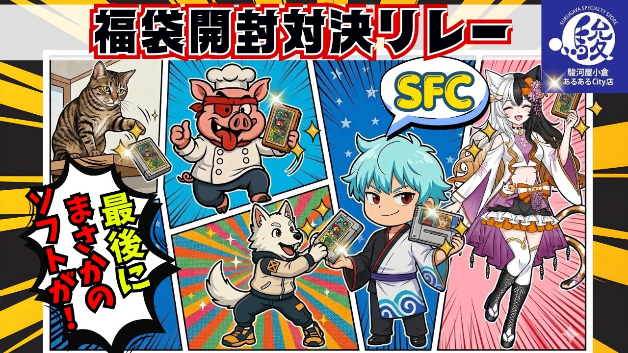 【駿河屋小倉あるあるcity店】最初にいいの出ちゃった!?5000円福袋で勝負だ!!【負けたら罰ゲーム】