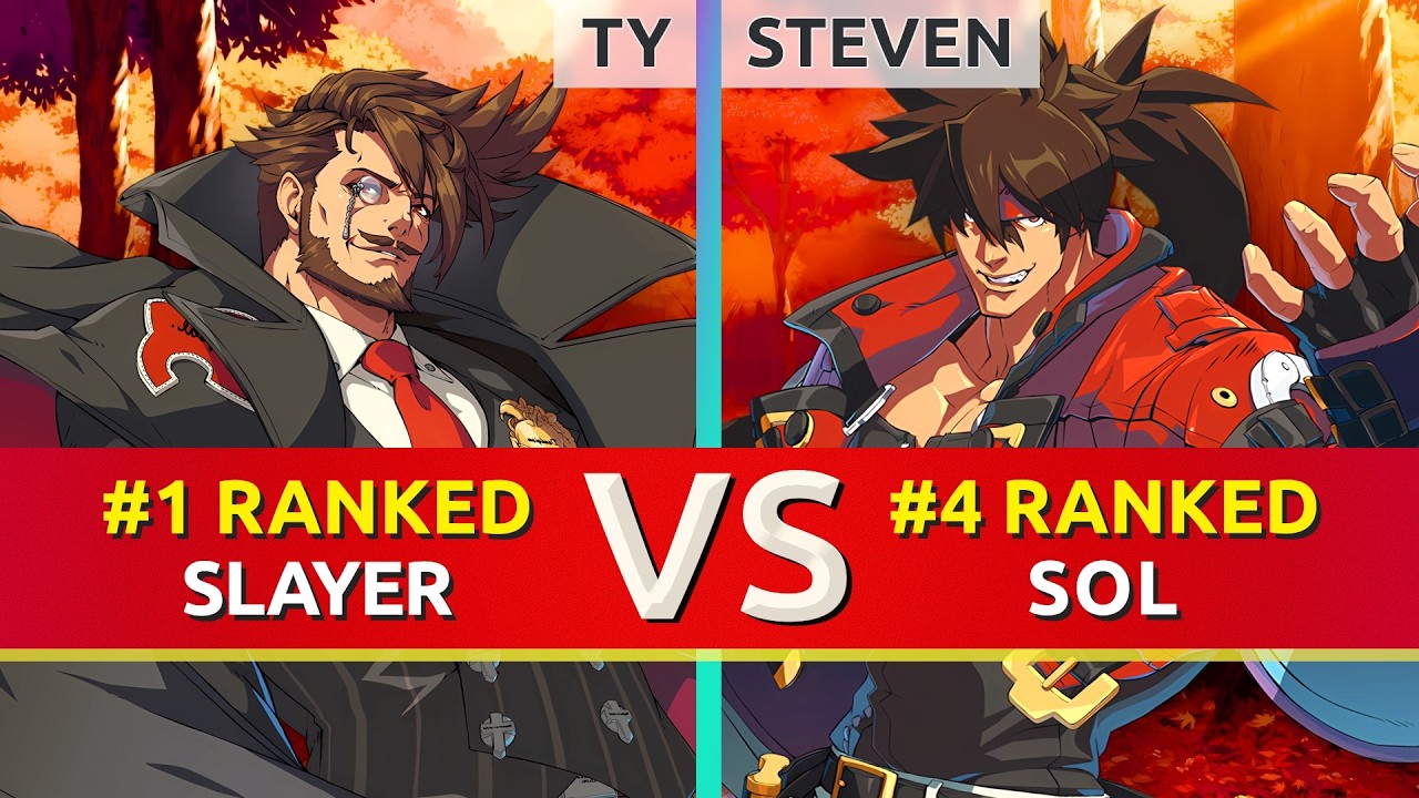 GGST ▰ TY (#1 Ranked Slayer) vs STEVEN (#4 Ranked Sol). High Level Gameplay