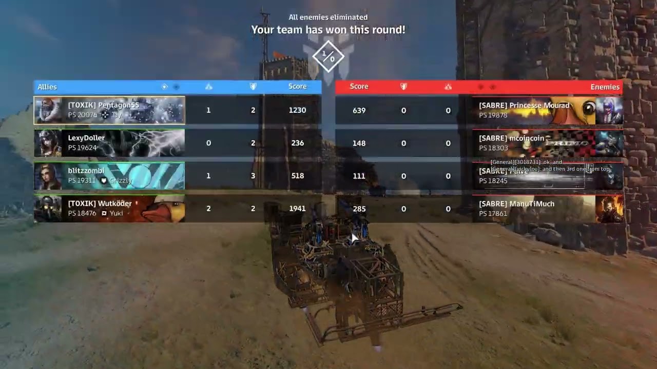Crossout CW T0XIK vs SABRE
