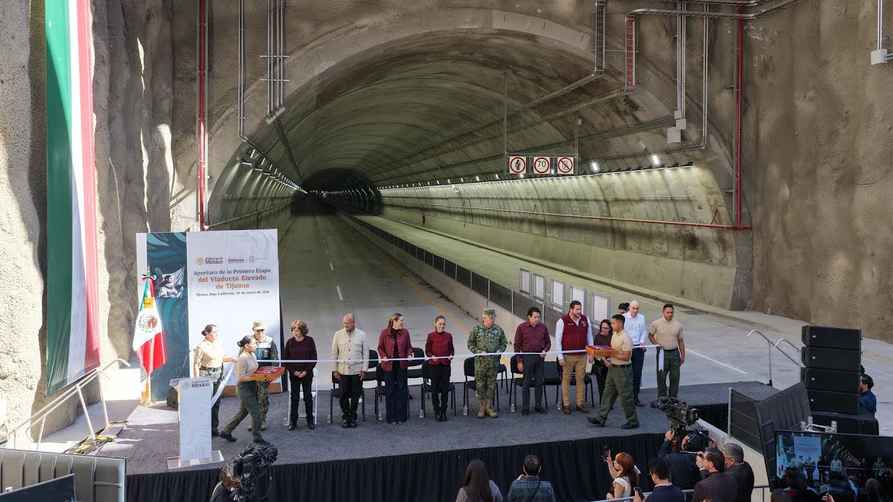 Inauguración del Viaducto Elevado, primera etapa. Tijuana, Baja California