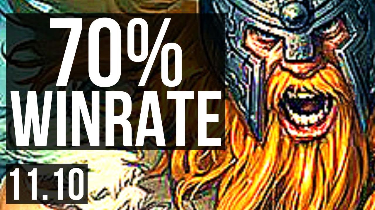 OLAF vs LEE SIN (JUNGLE) | 6/0/6, 70% winrate, Dominating | KR Master | v11.10