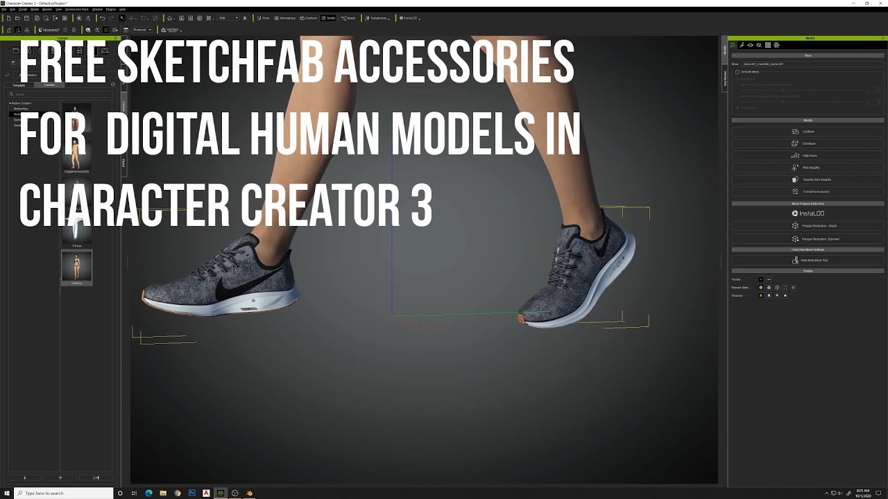 Add shoes to your CC3 characters for FREE - Sketchfab