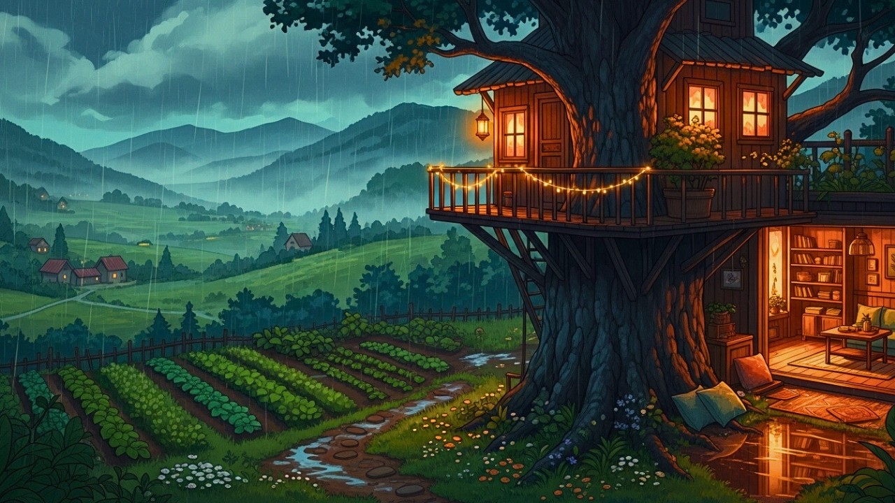 Rain Outside, Warmth Inside | Forest Tree house Moments