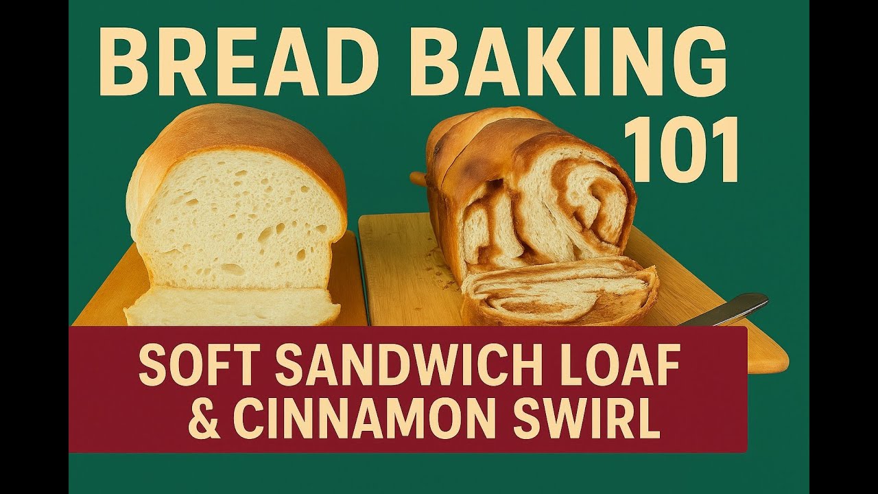 Bread Baking 101 Soft Sandwich Loaf & Cinnamon Swirl Bread