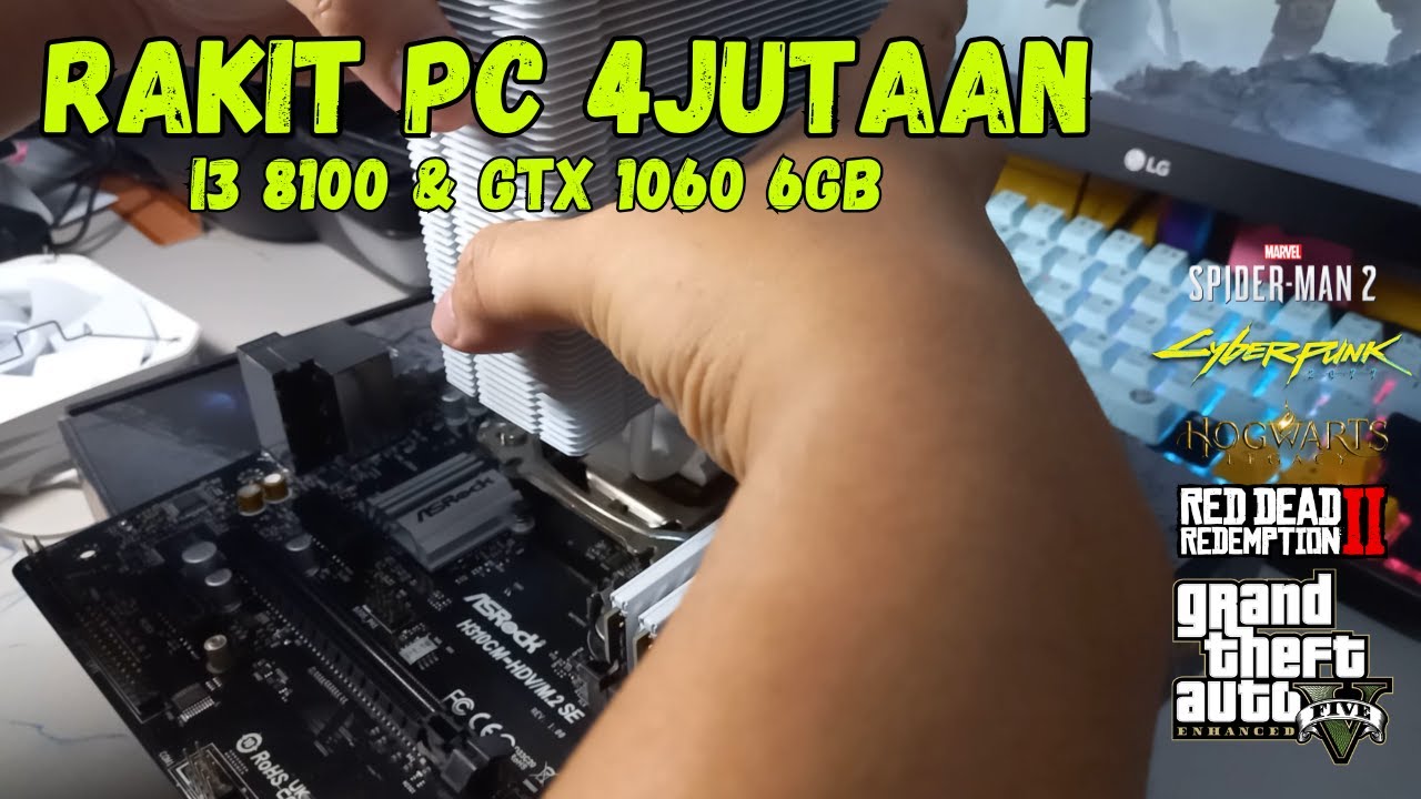 Rakit PC Gaming 4 Jutaan 2025 | Intel i3 8100 + GTX 1060 6GB – Performa Gaming 1080p