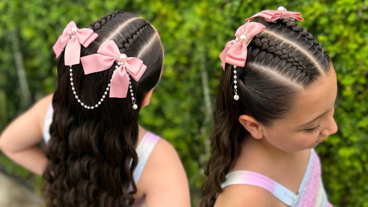 Hermoso peinado para niñas 💕 con trenzas