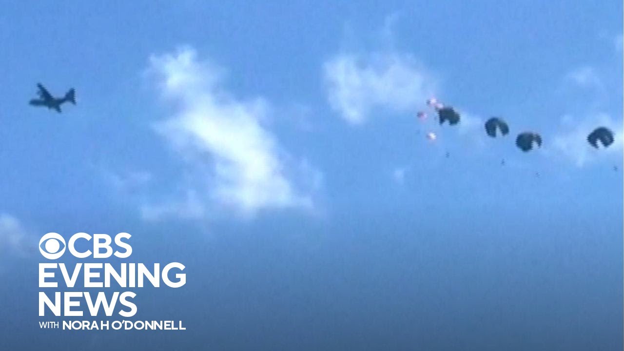 An up-close look at a U.S. airdrop in Gaza as residents face starvation