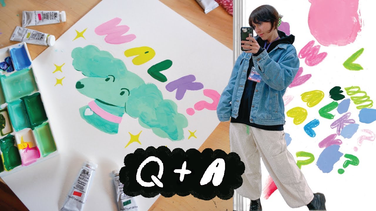 ☺︎  Q + A  ☺︎ while i paint a dog :~) and order stickers!
