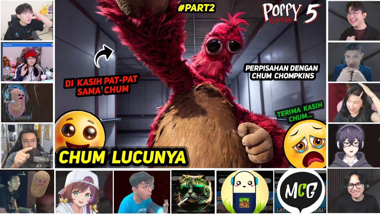 [ REAKSI YOUTUBER GAMERS ] BERPISAH DENGAN CHUM CHOMPKINS | Poppy Playtime : Chapter 5 | #Part2